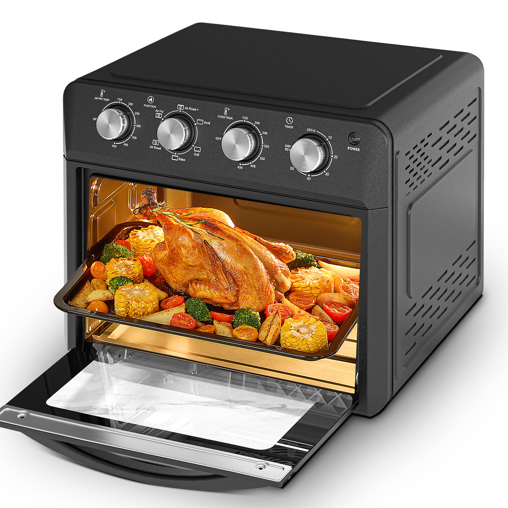 6-in-1 Family-Size Air Fryer Toaster Oven | 26L Countertop Convection Oven with Drop-Down Door – Bake, Roast & Grill (1600W)