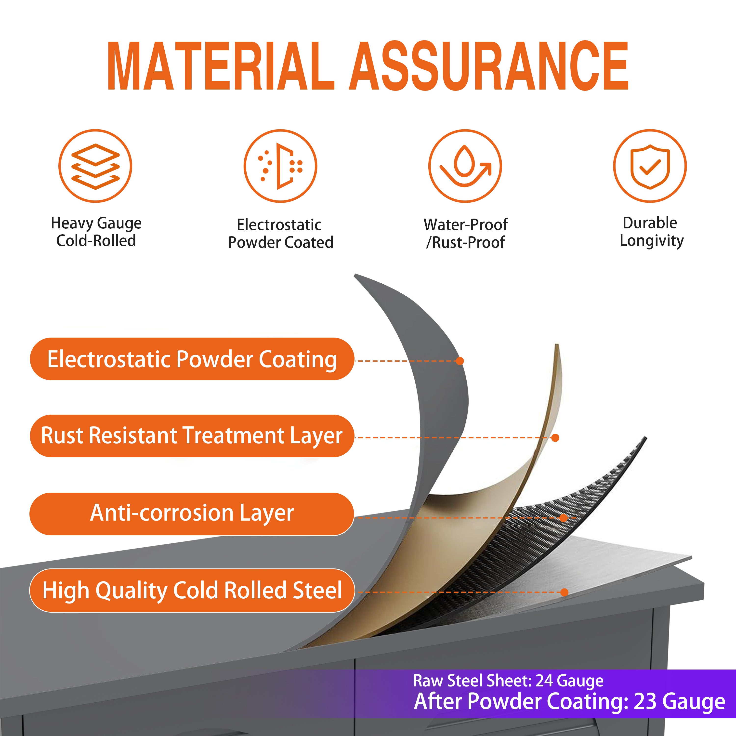 "Premium 47'' Industrial Metal Storage Cabinet".